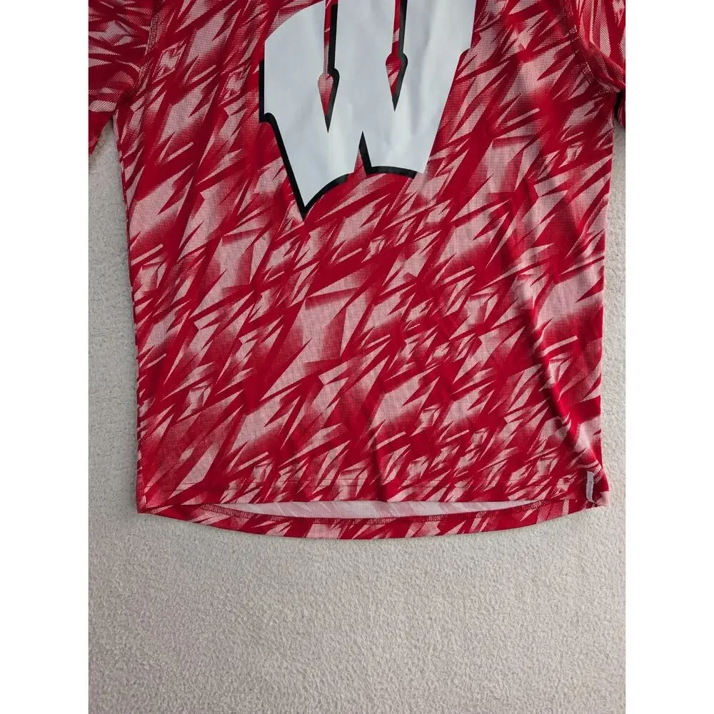 Wisconsin Badgers Adidas Shirt Mens XL Red Climalite Performance Training Soccer
